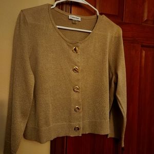 Calvin Klein lightweight cardigan, gold, size XL.